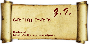 Gálfy Irén névjegykártya